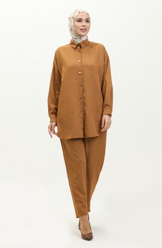 Shirt Collar Two Piece Suit 4436-06 Camel 4436-06