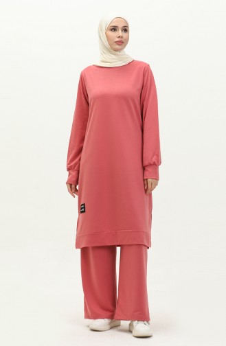 Two String Tunic Trousers Double Suit 0044-19 Light Rose 0044-19