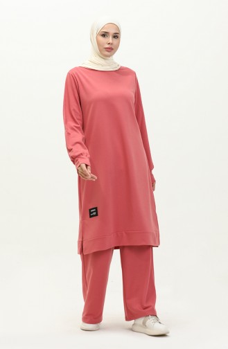 Two String Tunic Trousers Double Suit 0044-19 Light Rose 0044-19