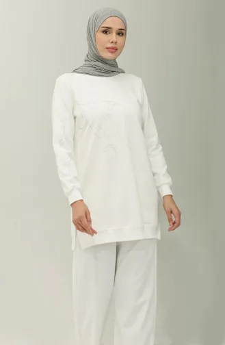 طقم ثنائي تونيك بنطلون خيطان  20030-01 إكرو 20030-01