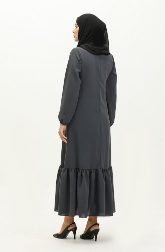 فستان سهرة بتصميم سلسلة 2009-02 رمادي غامق 2009-02