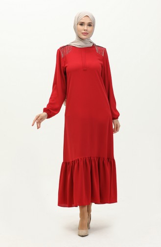 فستان سهرة بتصميم سلسلة 2009-05 أحمر غامق 2009-05