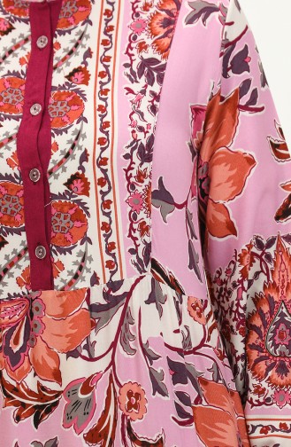 Robe Viscose à Motifs 0185-02 Rose 0185-02