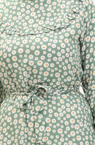 Robe Viscose A Motifs Fleur 0186-04 Khaki 0186-04