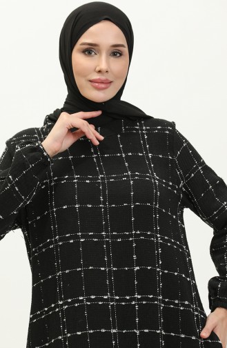 فستان شانيل بتصميم حزام للخصر 0272D-01 لون أسود 0272D-01