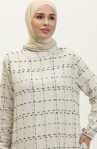 فستان بنقش مربع 0189-02 إكرو 0189-02