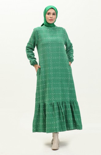 Tweed Checkered Dress 0189-03 Green 0189-03