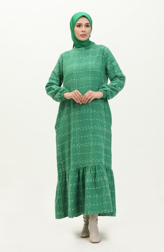 Tweed Checkered Dress 0189-03 Green 0189-03