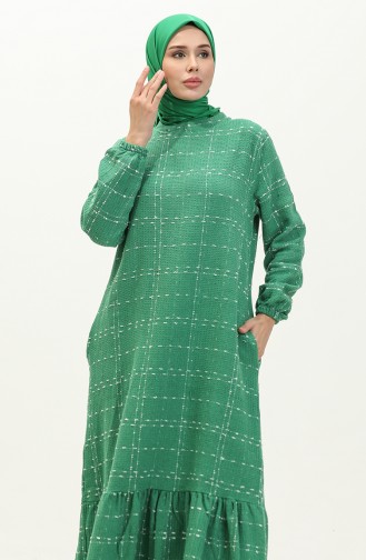 Tweed Checkered Dress 0189-03 Green 0189-03