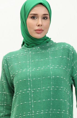 Tweed Plaid Dress 0189A-01 Green 0189-01