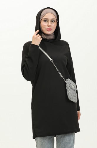 Hooded Seasonal Plain Tunic 8655-01 Black 8655-01