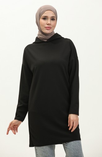 Hooded Seasonal Plain Tunic 8655-01 Black 8655-01