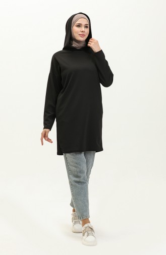 Hooded Seasonal Plain Tunic 8655-01 Black 8655-01