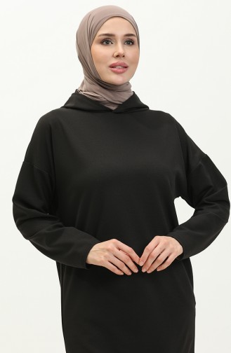 Hooded Seasonal Plain Tunic 8655-01 Black 8655-01