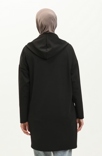 Hooded Seasonal Plain Tunic 8655-01 Black 8655-01