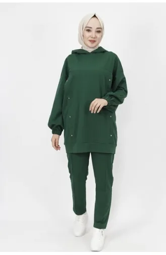 Star Staple Detaillierter 2-Faden-Stoff-Kapuzenanzug 6973-02 Khaki 6973-02