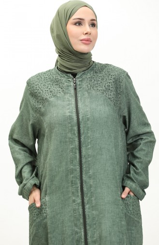 Şile Fabric Authentic Abaya 7788-01 Khaki 7788-01