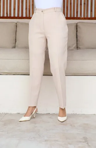 Große Klassische Hose Mit Taschen 3001-02 Beige 3001-02