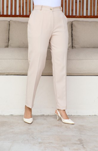 Plus Size Classic Trousers with Pockets 3001-02 Beige 3001-02