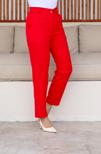 Plus Size Pocket Classic Trousers 3001-03 Red 3001-03
