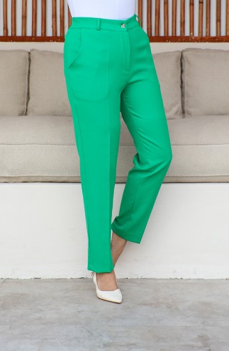 Plus Size Classic Trousers with Pockets 3001-05 Emerald Green 3001-05