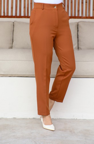 Plus Size Classic Trousers with Pockets 3001-06 Tan 3001-06