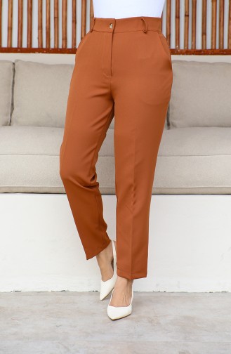 Plus Size Classic Trousers with Pockets 3001-06 Tan 3001-06