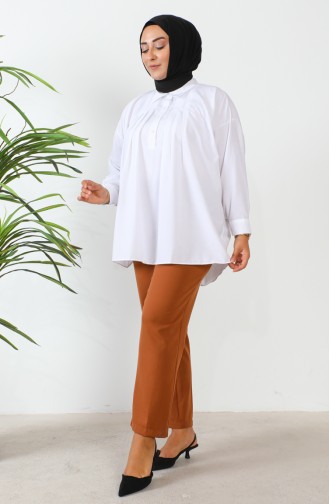 Plus Size Classic Trousers with Pockets 3101-01 Tan 3101-01
