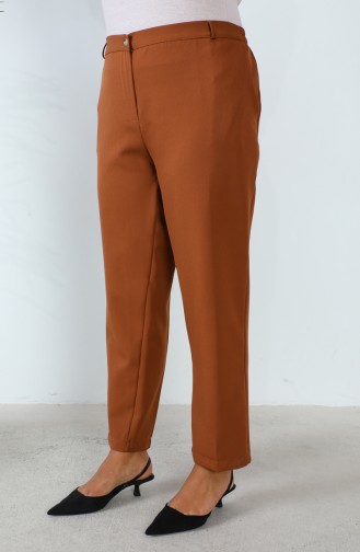 Plus Size Classic Trousers with Pockets 3101-01 Tan 3101-01