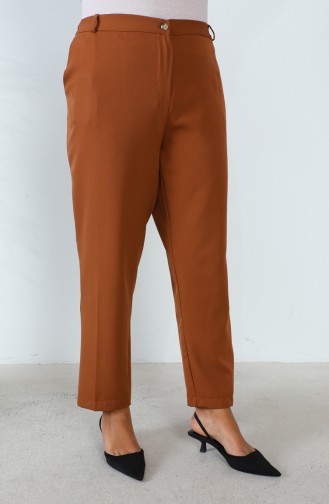 Plus Size Classic Trousers with Pockets 3101-01 Tan 3101-01
