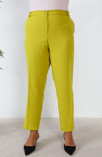 Plus Size Classic Pocketed Trousers 3101-02 Pistachio Green 3101-02