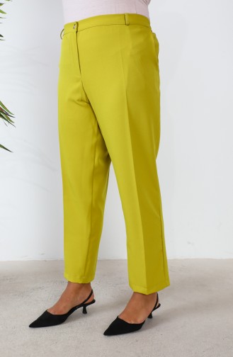 Pantalon Classique Avec Poches Grande Taille 3101-02 Vert Pistache 3101-02