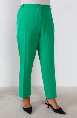 Büyük Beden Cepli Klasik Pantolon 3101-03 Zümrüt Yeşili