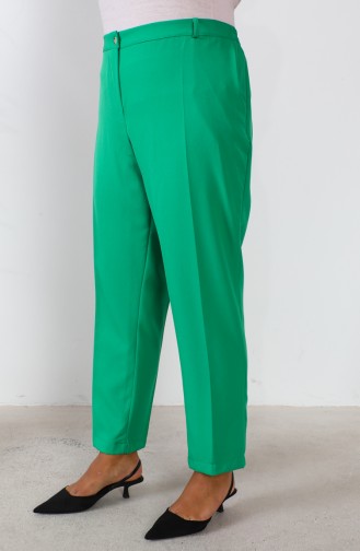Büyük Beden Cepli Klasik Pantolon 3101-03 Zümrüt Yeşili