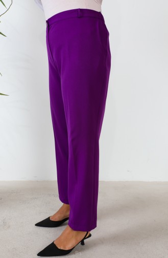 Plus  Size Classic Pocketed Trousers  3101-05 Purple 3101-05