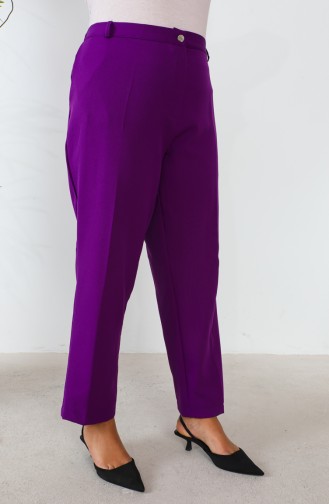 Plus  Size Classic Pocketed Trousers  3101-05 Purple 3101-05