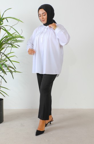 Plus Size Classic Trousers with Pockets 3101-07 Black 3101-07