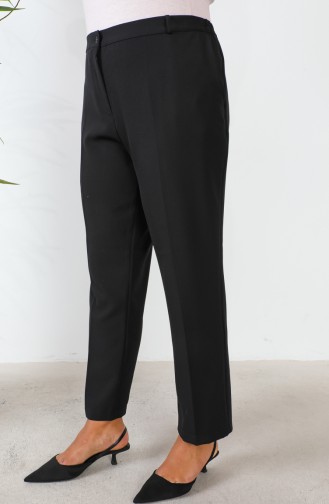 Plus Size Classic Trousers with Pockets 3101-07 Black 3101-07