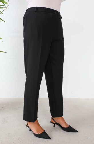 Plus Size Classic Trousers with Pockets 3101-07 Black 3101-07