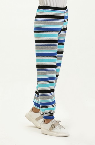 Knitwear Striped Trousers 1264-01 Sax Black 1264-01