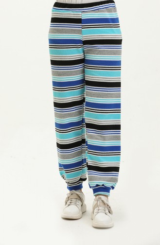 Knitwear Striped Trousers 1264-01 Sax Black 1264-01