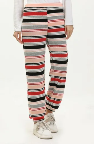 Gestreifte Strickhose 1264-03 Lachsschwarz 1264-03