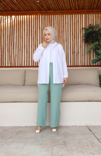 Aerobin Fabric wide Leg Trousers 1006-05 Mint Green 1006-05