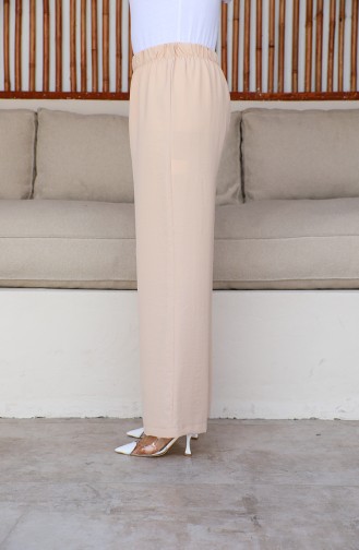 Hose Mit Weitem Bein Aus Aerobin-Stoff 1006-06 Creme 1006-06