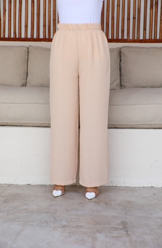 Hose Mit Weitem Bein Aus Aerobin-Stoff 1006-06 Creme 1006-06