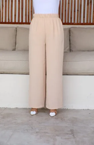 Hose Mit Weitem Bein Aus Aerobin-Stoff 1006-06 Creme 1006-06