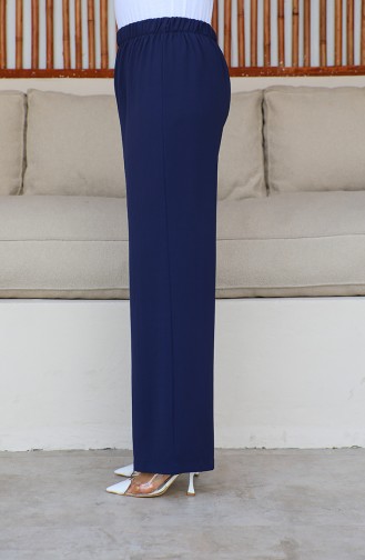 Aerobin Fabric wide Leg Trousers 1006-11 Dark Navy Blue 1006-11