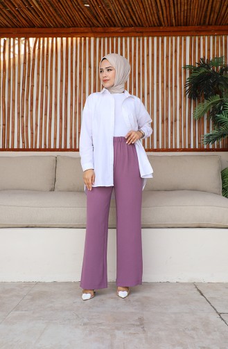 Aerobin Fabric wide Leg Trousers 1006-15 Dusty Rose 1006-15