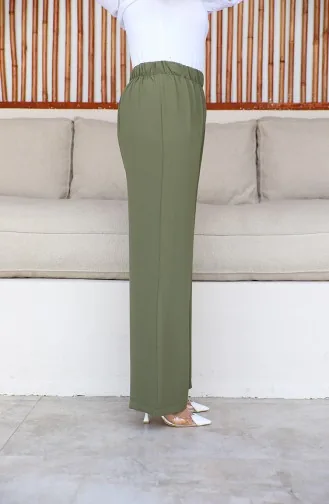 Hose Mit Weitem Bein Aus Aerobin-Stoff 1006-24 Khaki 1006-24