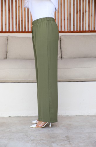 Hose Mit Weitem Bein Aus Aerobin-Stoff 1006-24 Khaki 1006-24